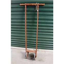 Antique Wooden Drum Weeder (56” Tall)