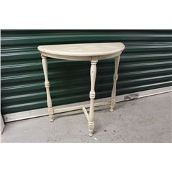 ½ Moon Table w/Antiqued Finish & Turned Legs
