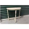 Image 1 : ½ Moon Table w/Antiqued Finish & Turned Legs