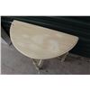 Image 2 : ½ Moon Table w/Antiqued Finish & Turned Legs