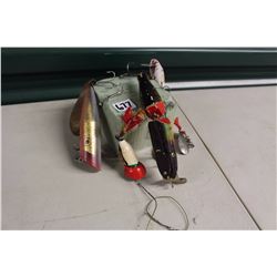 Collection of 7 Plugs & Spinner Fishing Hooks
