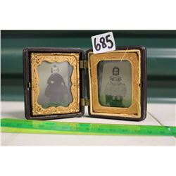 1800s Pictures In Wooden Frame (Tin Type)