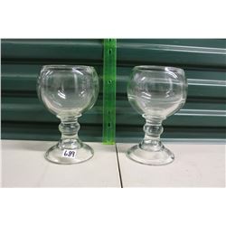 Pair of Vintage Heavy Beer Glasses