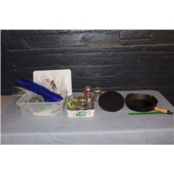 Cast Iron Frying Pan, Canning Jars & Decorative Items