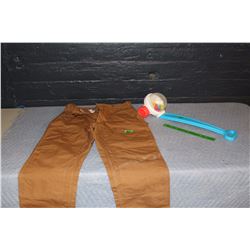 Carhartt Pants & Fisher Price Toy (36”x30”)