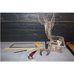 Fish Net, Saw, Paint Mixer, Misc Tools, Etc