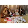 Image 1 : Lot of Antique Dolls (7) & Dress Up Clothing
