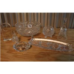 Lot of Crystal Glass Dishes & Decorations (7)