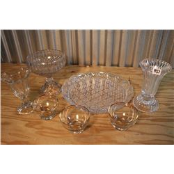 Lot of Crystal Glass Dishes (7)(Cups, Bowls & A Plate)