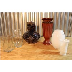 Lot of Glass Vases (6)