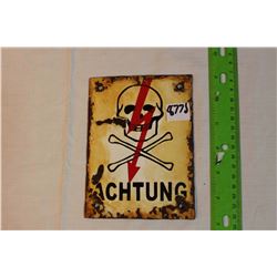 Porcelain Poison Sign, Swastika With Eagle On Back