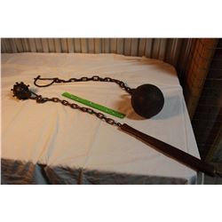 Antique Ball And Chain And Antique Flail