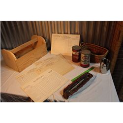 Lot Of Misc. (Full Esso Quarts, Pool Price Charts, Coors Light Mug, Tool Box, Etc