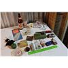 Image 1 : Lot Of Misc. (Bottles, Radio, Ashtrays, Glasses, Map Etc)