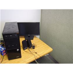 Computer Tower, Monitor, And Speakers