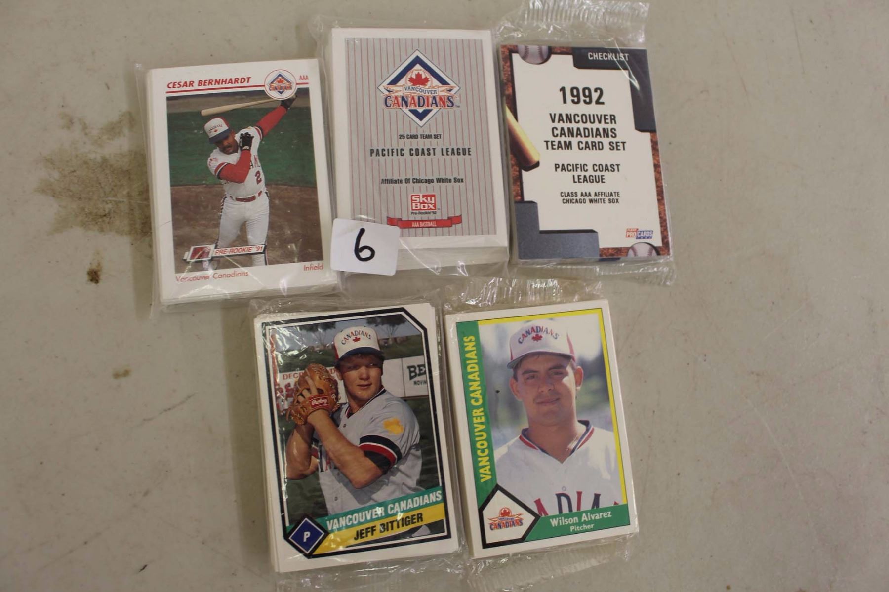 Lot of Vancouver Canadian Baseball Team Card Sets (5)
