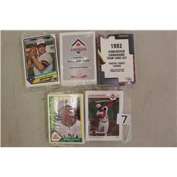 Lot of Vancouver Canadian Baseball Team Card Sets (5)
