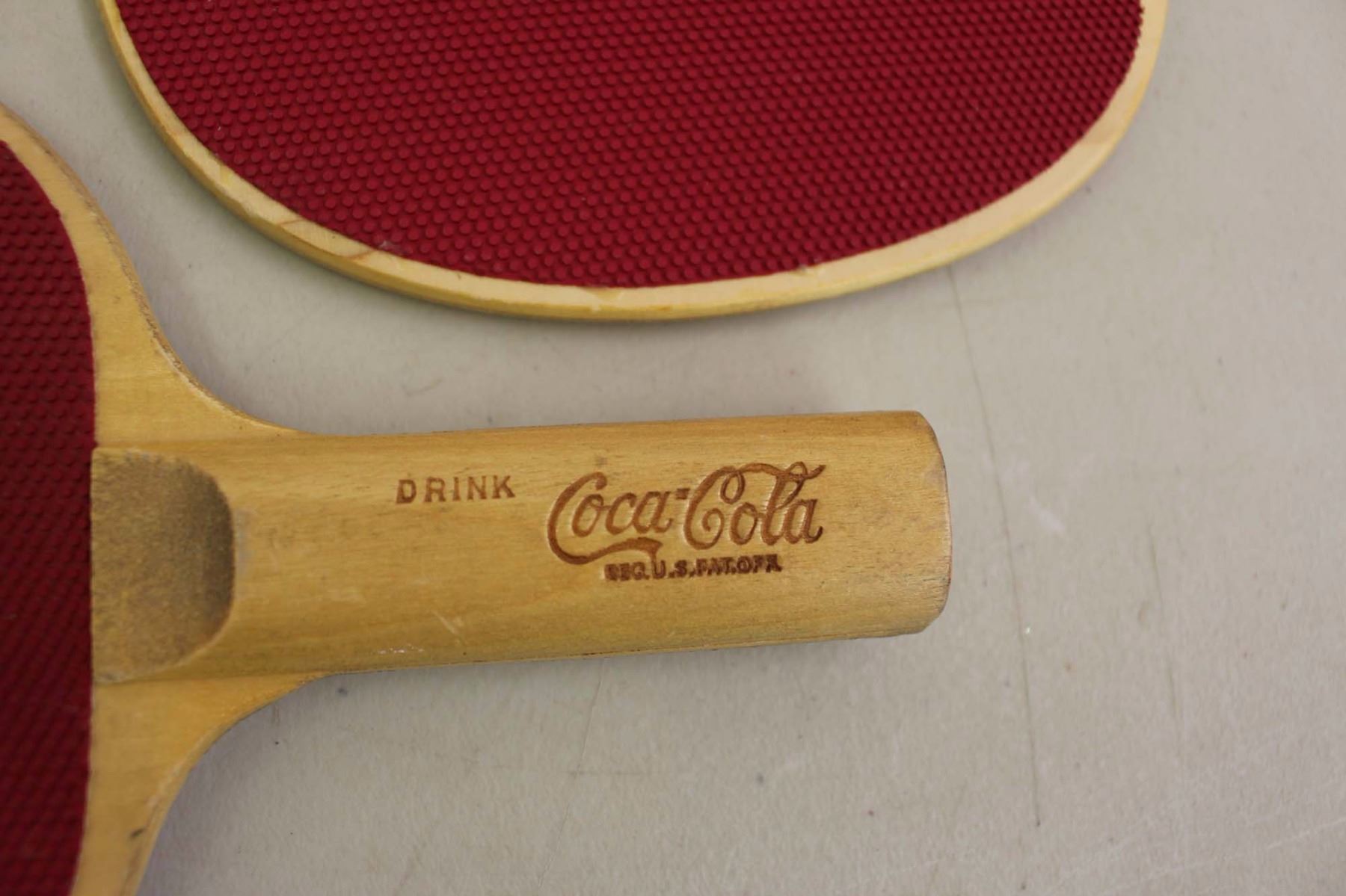 Coca Cola Tennis Racket Cover Coca-Cola Table Tennis Rackets (3) - Bodnarus Auctioneering