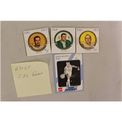1963-64 CFL Discs (3) & Dave Chadwick 1989 Basketball Collectors Card