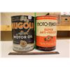 Image 1 : Tin Cans (2)”Nugold” Motor Oil & “Moto-Master” Super Anti-Freeze (All Emptied)