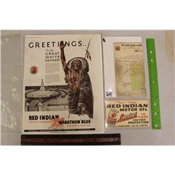Red Indian Oil Magazine Article(1935), Advertisement& Paper Bill