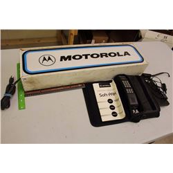 Motorola Light-Up Sign (28”x8”x4”)& Motorola Soft-Pak Mobile Telephone