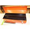 Image 3 : Formula-1 Orange Tool Box (20”x8”x7”) & Wooden Meter Sticks