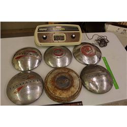 Lot of Old Hubcaps (6)& Coleco Telstar