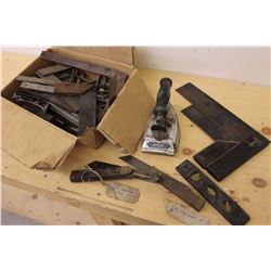 Lot of Tools (Singer Sewing Machine, Tri-Squares, Rulers,Etc;)
