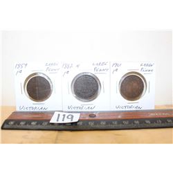 1859-1882 H-1901-All Large Victorian Pennies