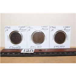 1902-1903,1906-All Large Edward Pennies