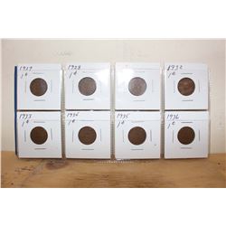 1927-1928-1929,1931,1933 to 1936 Pennies