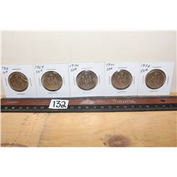 1968 to 1972 Half-Dollar Coins