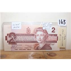 1986 $2.00 Bill (Like New & Last of The Two Dollar Bills)