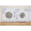 Image 2 : 1912 20 Cent Piece “Silver”, 1941 Small Nickel “Silver”, 1944 Small Penny& 1919 Large Penny