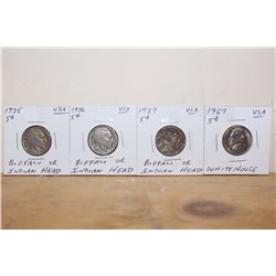 1935,1936,1937 All Buffalo/Indian Head Coins& 1967 Whitehouse Coin