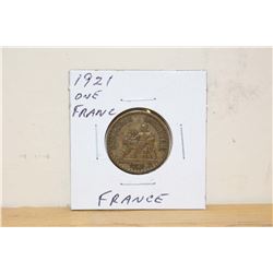 1921 One Franc- France Coin