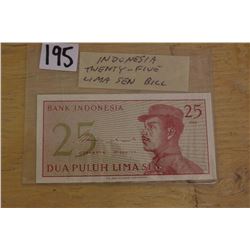 Indonesia Twenty-Five Lima Sen Bill