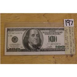 One Hundred Dollar Bill- USA On One Side& Korea On Other Side