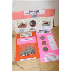 1923&1933 George V 5 Cent- Two Scarcer Dates, George VI- 5 Cent 1937 to 1952 Package of 10 Coins& Ca