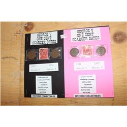George V One Cent Scarcer Dates 1930, 1931, 1921, 1927