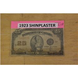 1923 Canadian Shinplaster