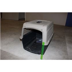 Plastic Pet Carrier (28”Long x20”Wide x21”Tall)& Small Pet Door (7”x6”Door Size)