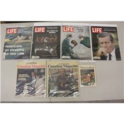 Life Magazines (4)(Various Dates 1967-71), The Star Phoenix Canadian Magazines (2)(1970,1971)& Homem