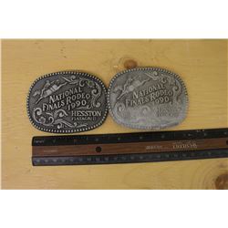 1990 National Finals Rodeo Hesston Belt Buckles (2)