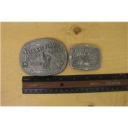 1992&1999 National Finals Rodeo Hesston Belt Buckles (2)