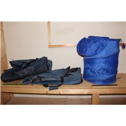 Two Duffel Bags On Wheels& A Hamper