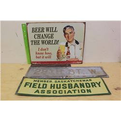 “Beer Will Change The World”, “29th St.W” & Member, Saskatchewan “Field Husbandry Association” Metal