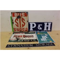 Lot of Assorted Metal Signs