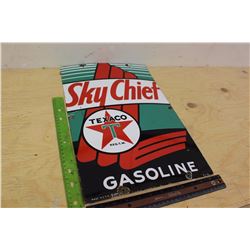 “Sky Chief” Texaco Gasoline Metal Sign (18”x12”)